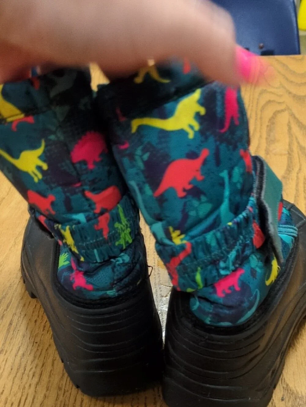 Kids Waterproof Winter Snow Boots in Teal Multi